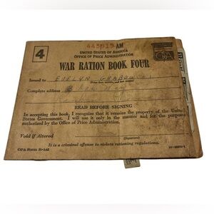 Vintage WW2 Ration Stamp Books #3 & #4. Contains some stamps